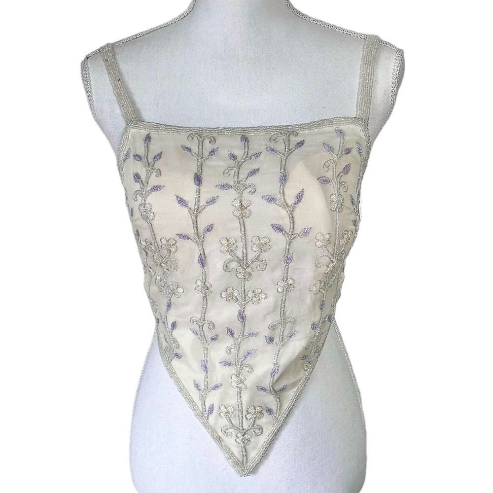 Vintage Silk Beaded Top